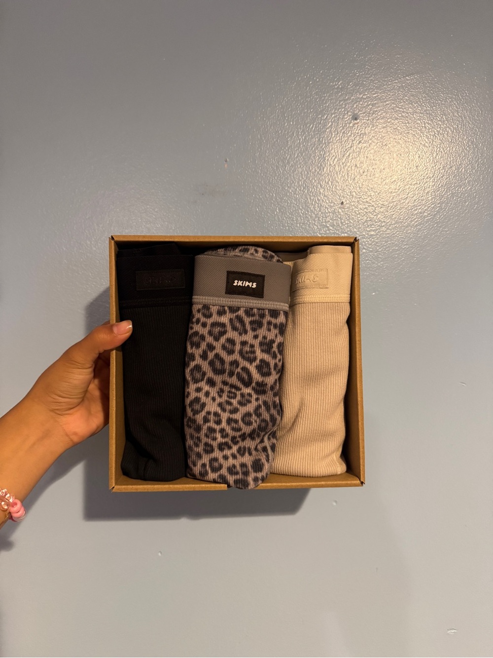 SKIMS Cotton Rib Boxer Snow Leopard